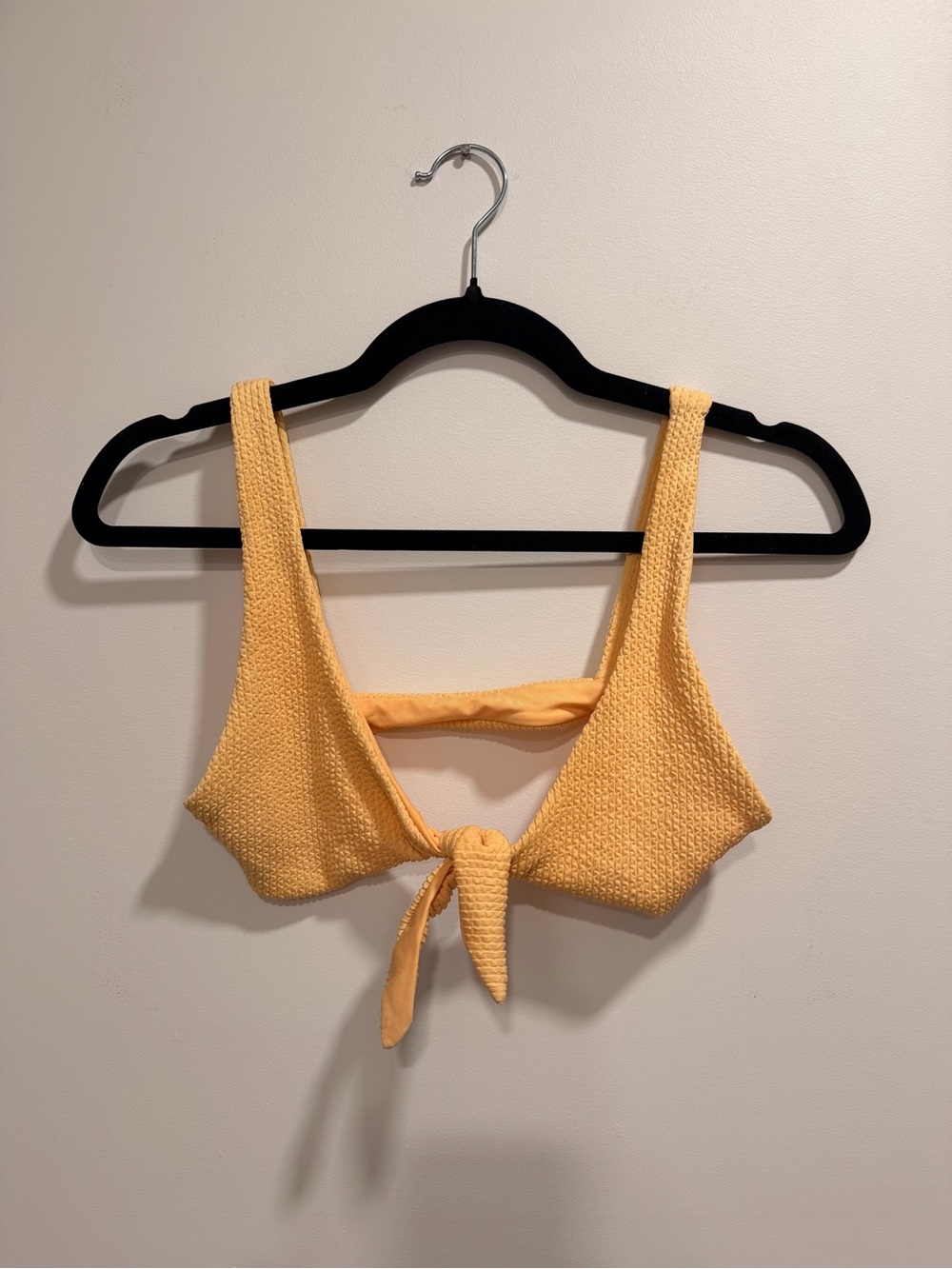 MONDAY SWIMWEAR Yellow Ribbed Bikini Top NWT